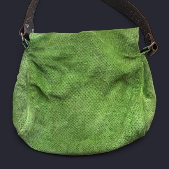 Tylie Malibu Classic Flap Bag Green Perforated Suede - Picture 3 of 6